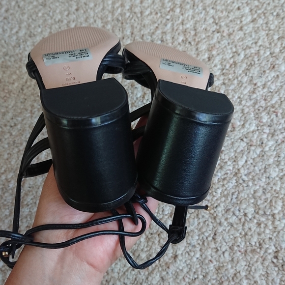 Schutz Brynn Mid Block Leather Sandal size 36.5 - Picture 12 of 13